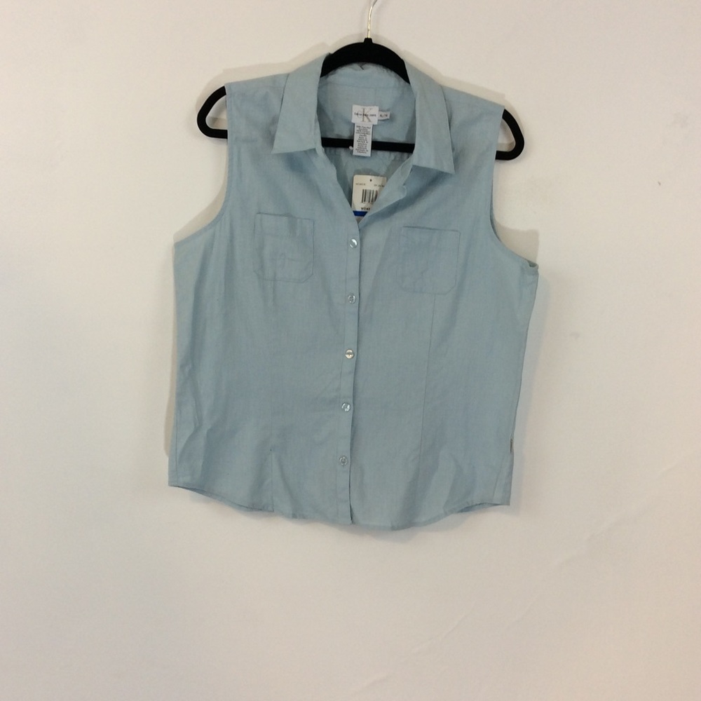 Calvin Klein | sleeveless| button down